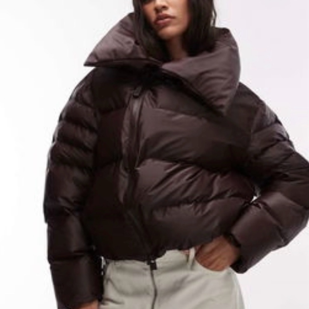 Rains Deep Brown Puffer Jacket